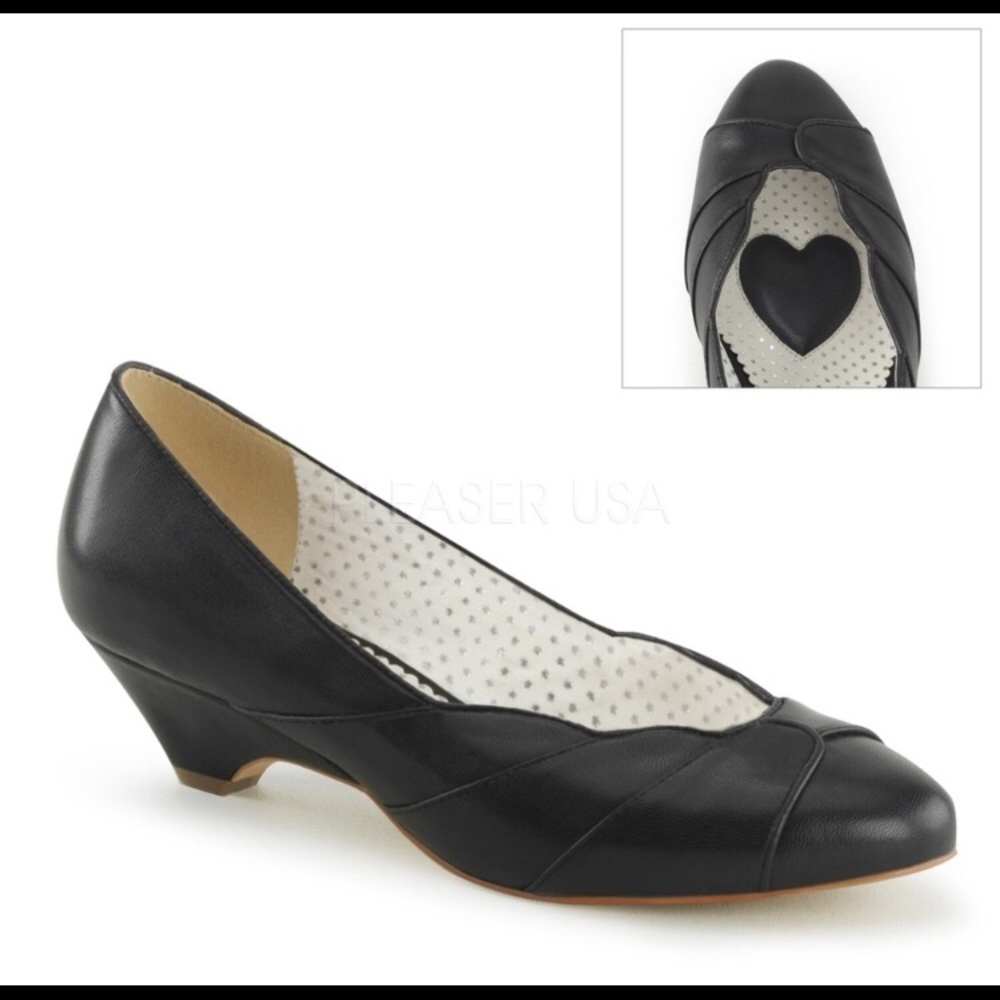 Black Pleaser Pin Up Kitten Heels